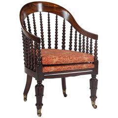 Antique Early Victorian Rosewood Bergere or Armchair