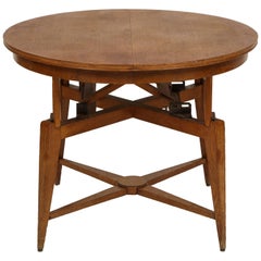 Marcel Gascoin 1950s Wood Coffee Modular Library Table, Midcentury, France