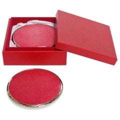 Six-Piece Set of Red Shagreen Coasters by Fabio Ltd