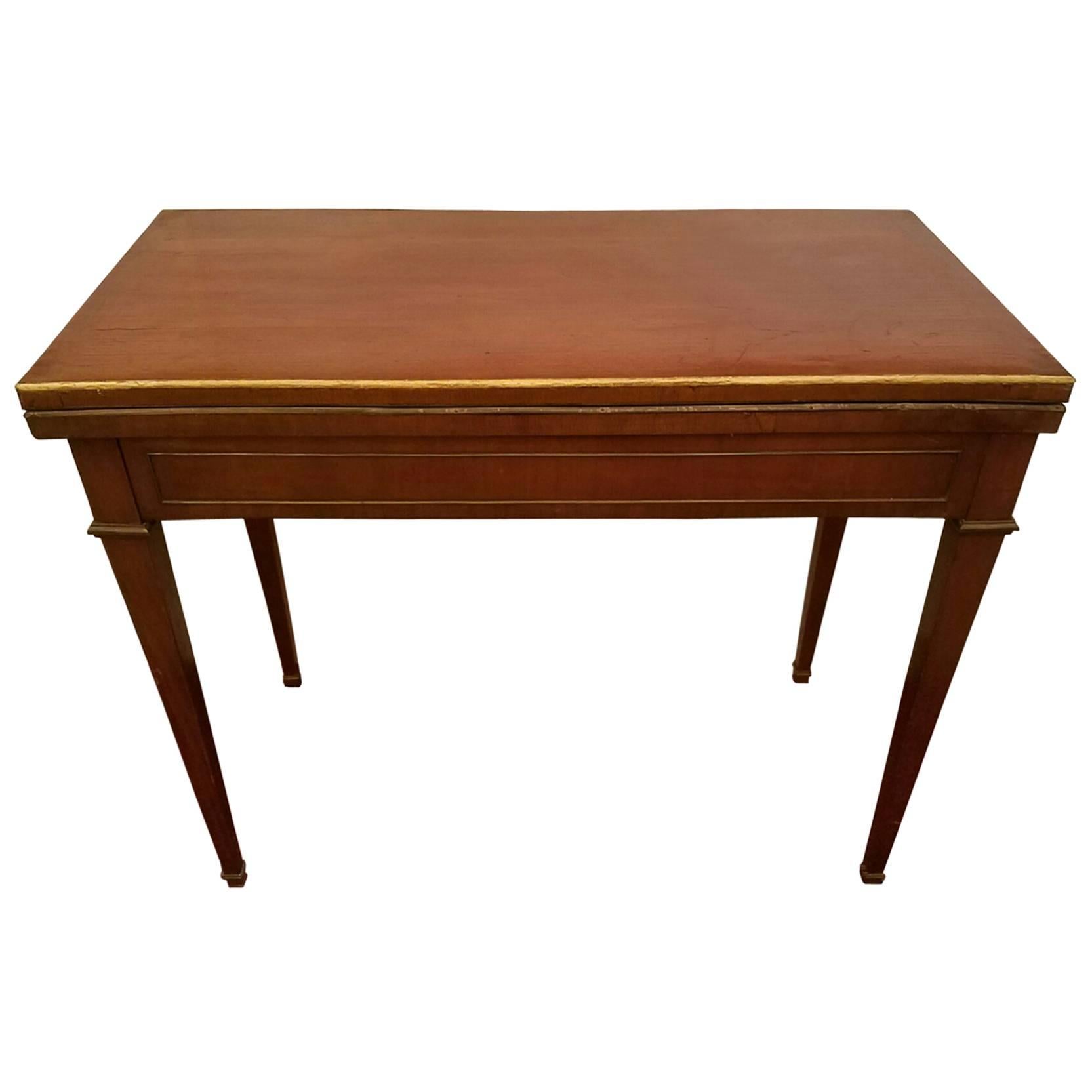 Louis XVI Mahogany Bronze Banded Game Table For Sale