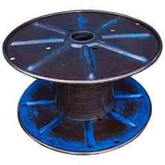 Vintage Steel Cable Spool Navy Blue, circa 1960s