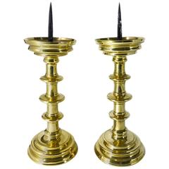 Pair of Gothic Nuremberg Brass Pricket Candlesticks, circa 1500