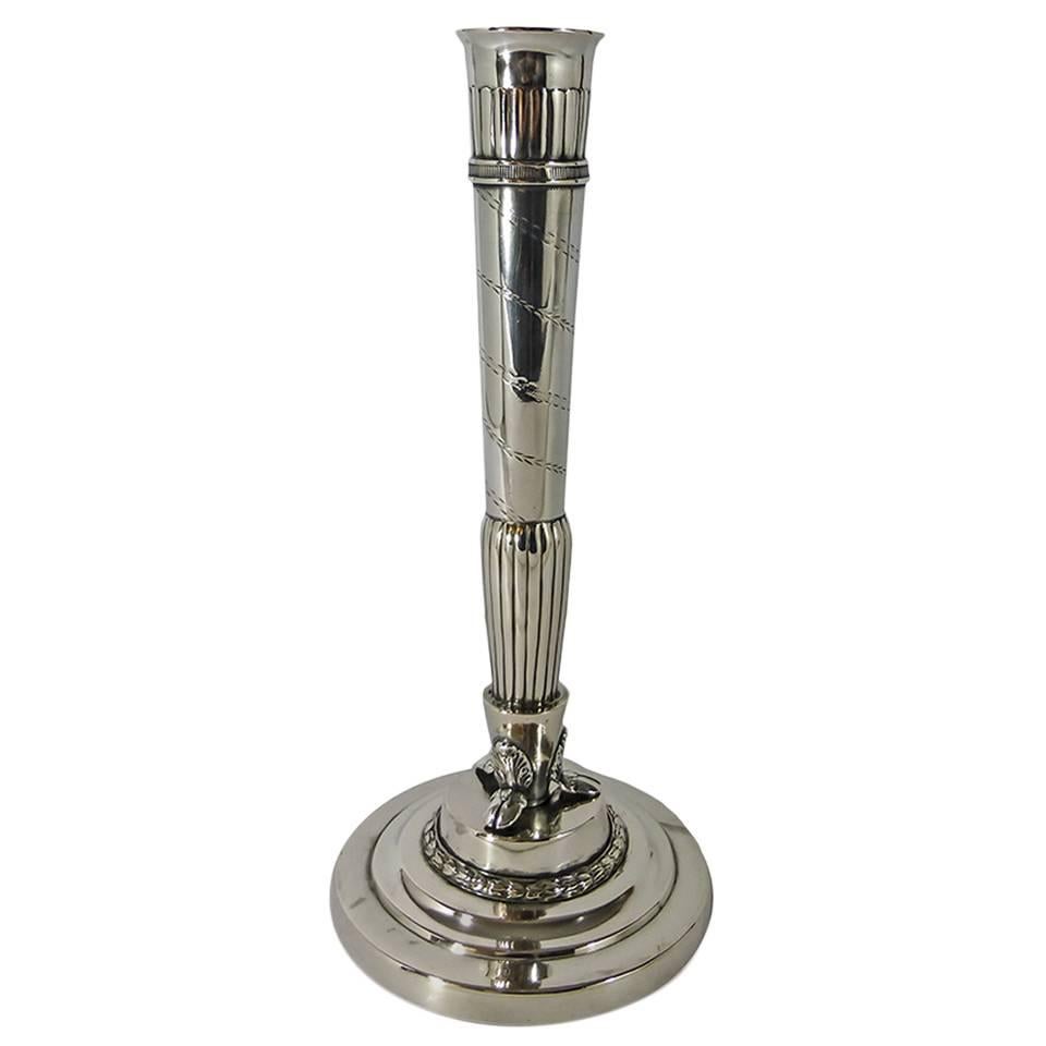 German Silver Single Candlestick, Augsburg, 1772 For Sale