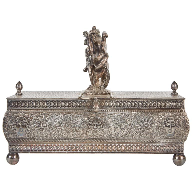 Fine 19th Century Italian Silver-Plated Humidor For Sale at 1stdibs