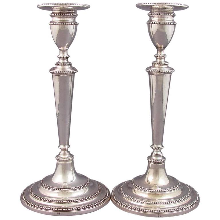 Pair of Portuguese Silver Candlesticks For Sale at 1stdibs