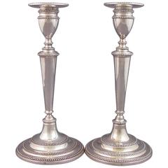 Pair of Portuguese Silver Candlesticks