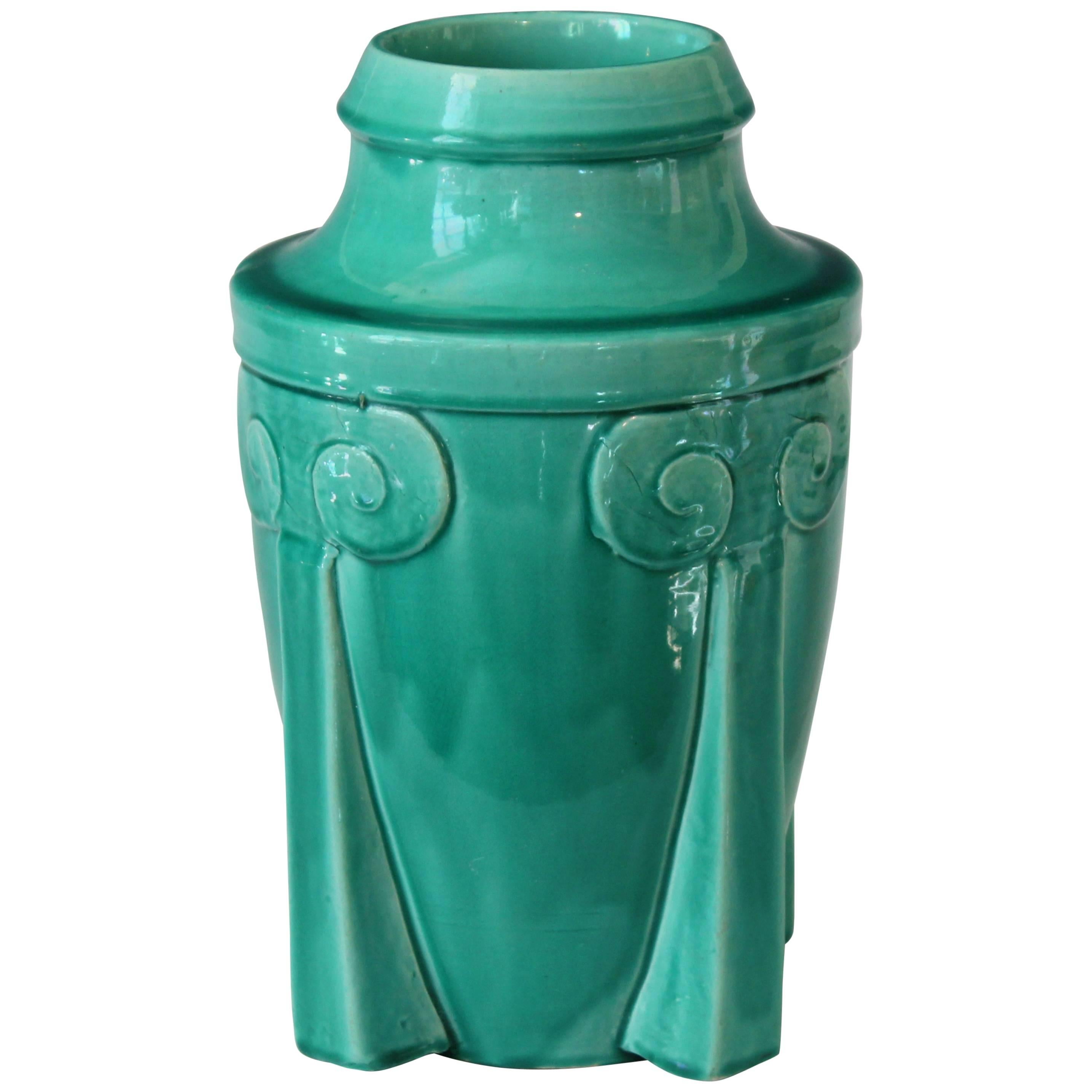 Awaji Pottery Japanese Art Deco Rocket Form Vase For Sale