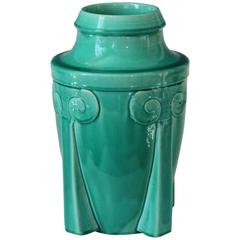 Awaji Pottery Japanese Art Deco Rocket Form Vase 9