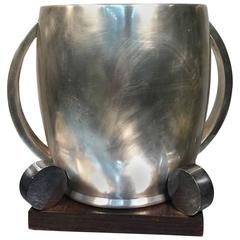 Fabulous Modernist French Art Deco Ice Bucket in the Manner of Jean Puiforcat