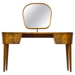 Swedish, 1940s Mahogany Vanity by Axel Larsson