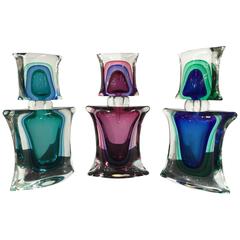 Signed Venetian Glass Perfume Bottles, circa 1980