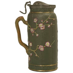 English Stafforshire Pottery Pitcher in a Chinese Chippendale Style