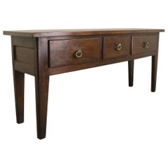 Chunky Chestnut Server with Brass Lion
s Head Drawer Pulls