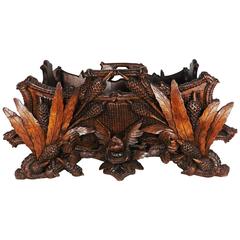 19th Century Black Forest Bird & Reeds Jardiniere 9