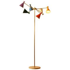 1950s, Beautiful Multi-Coloured  Floorlamp by Arteluce, Italy