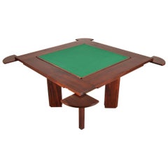 Gaming Table in Solid Rosewood, Italy, circa 1960