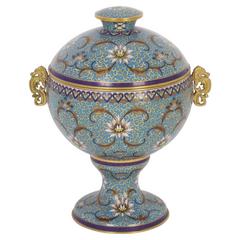 Early 20th Century Chinese Cloisonné Lidded Compote