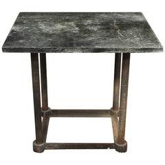 Belgian Stone and Iron Factory Table, circa 1880