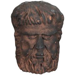 Sicilian Tufa Stone Carved Head of a Man, circa 1750