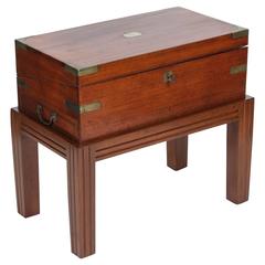 English Brass Bound Mahogany Campaign Box, circa 1830 7