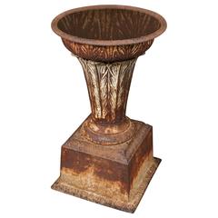 Large Late 19th Century Cast Iron Garden Urn