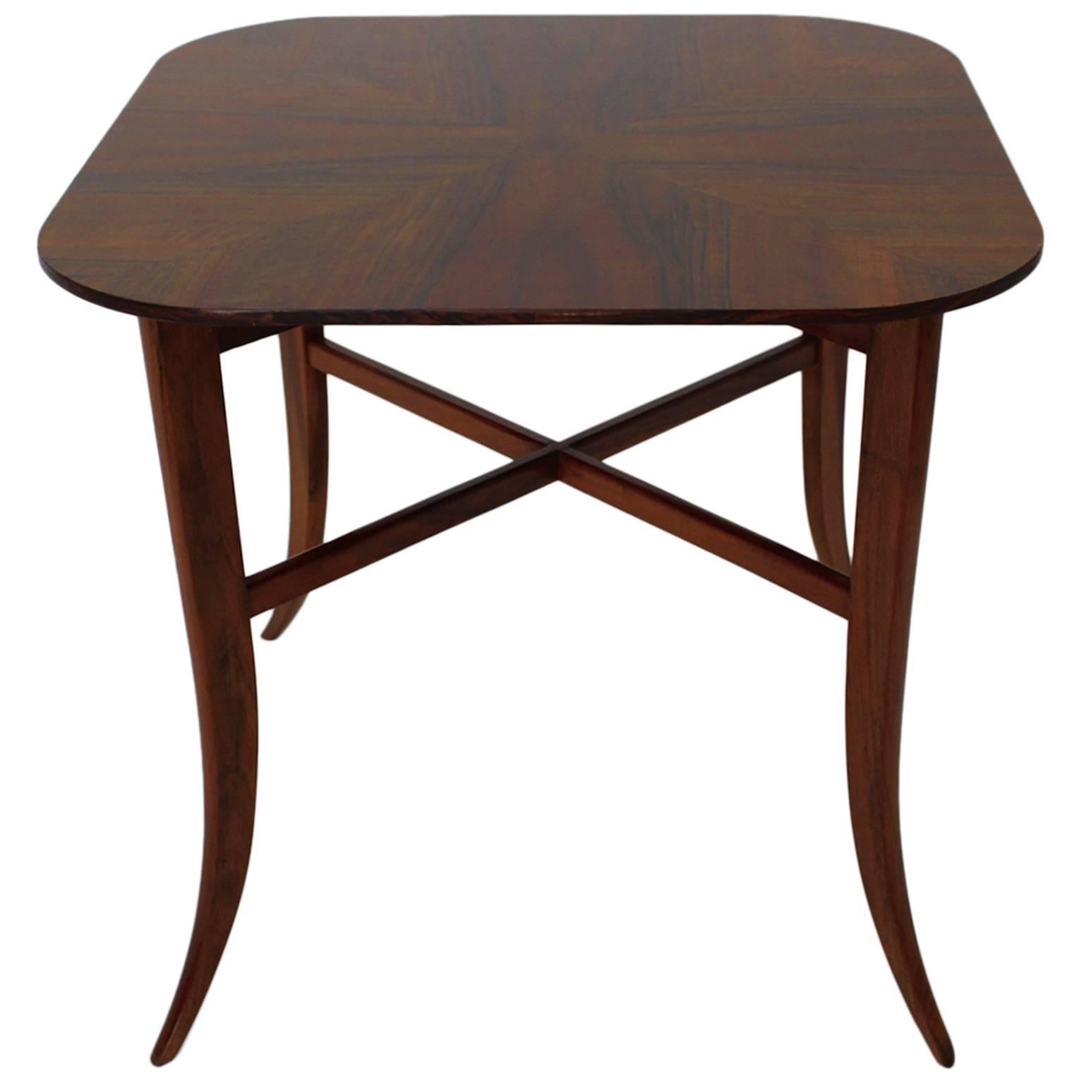 Mesa de centro o auxiliar Art Déco Vintage de nogal de Josef Frank, años 30, Viena