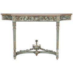 Antique French Louis XVI Neoclassical Painted Console Table, circa 1890