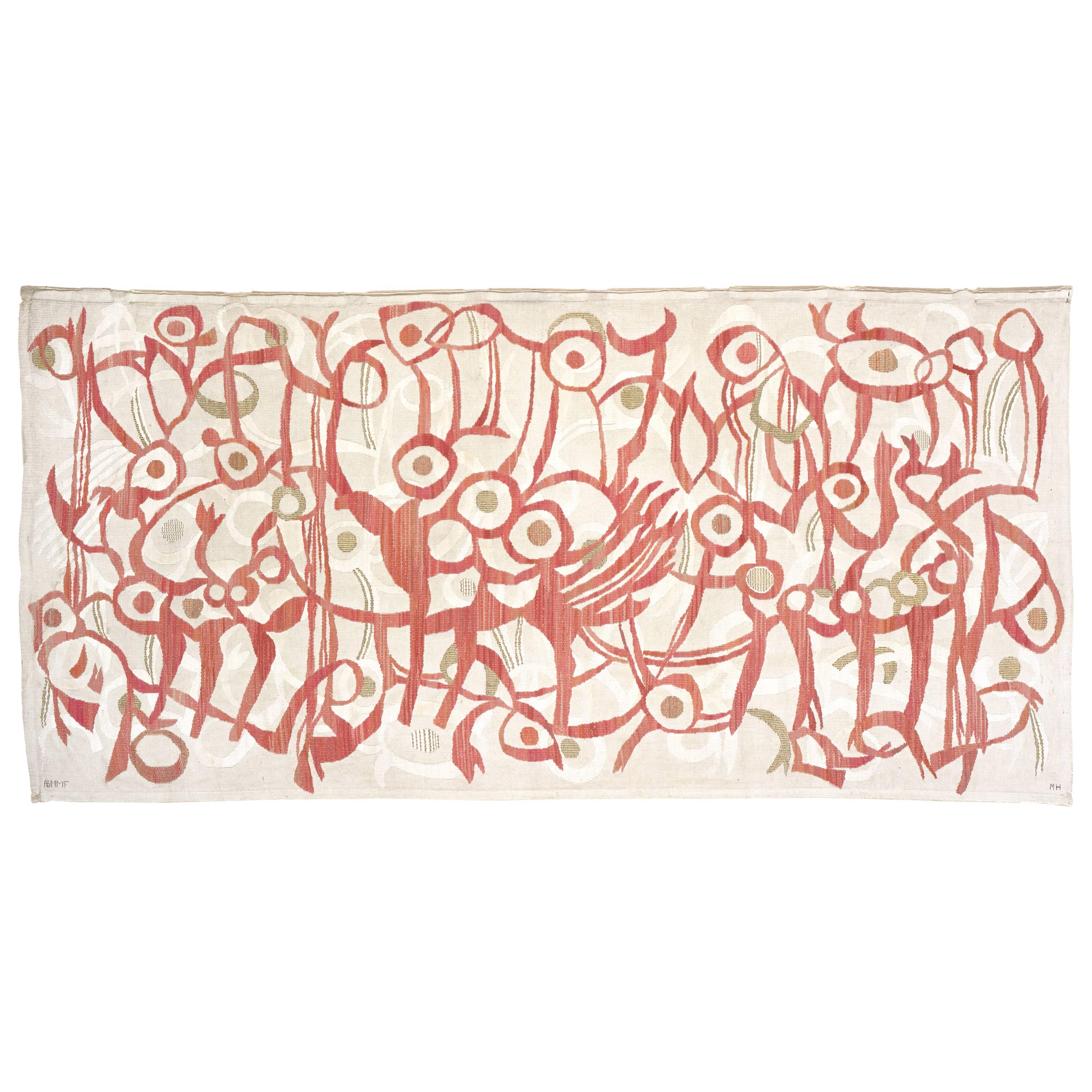 Marta Maas-Fjetterström Wall Hanging "Röda Trolleriet", Sweden, 1960s For Sale
