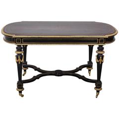 Black Lacquer Desk with Bronze Trim 9
