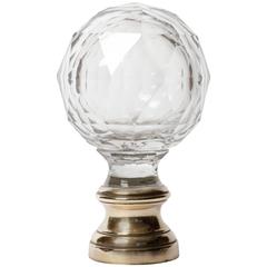 Antique French 19th Century Faceted Cut Crystal Boule de Escalier