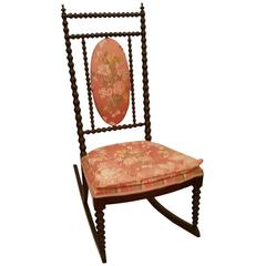 Antique 19th Century Colonial Spindle or Spool Rocking Chair