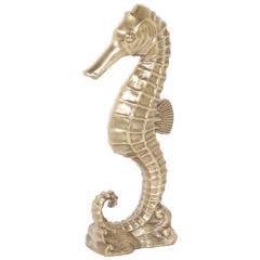Mid-Century Cast Brass Seahorse Doorstop