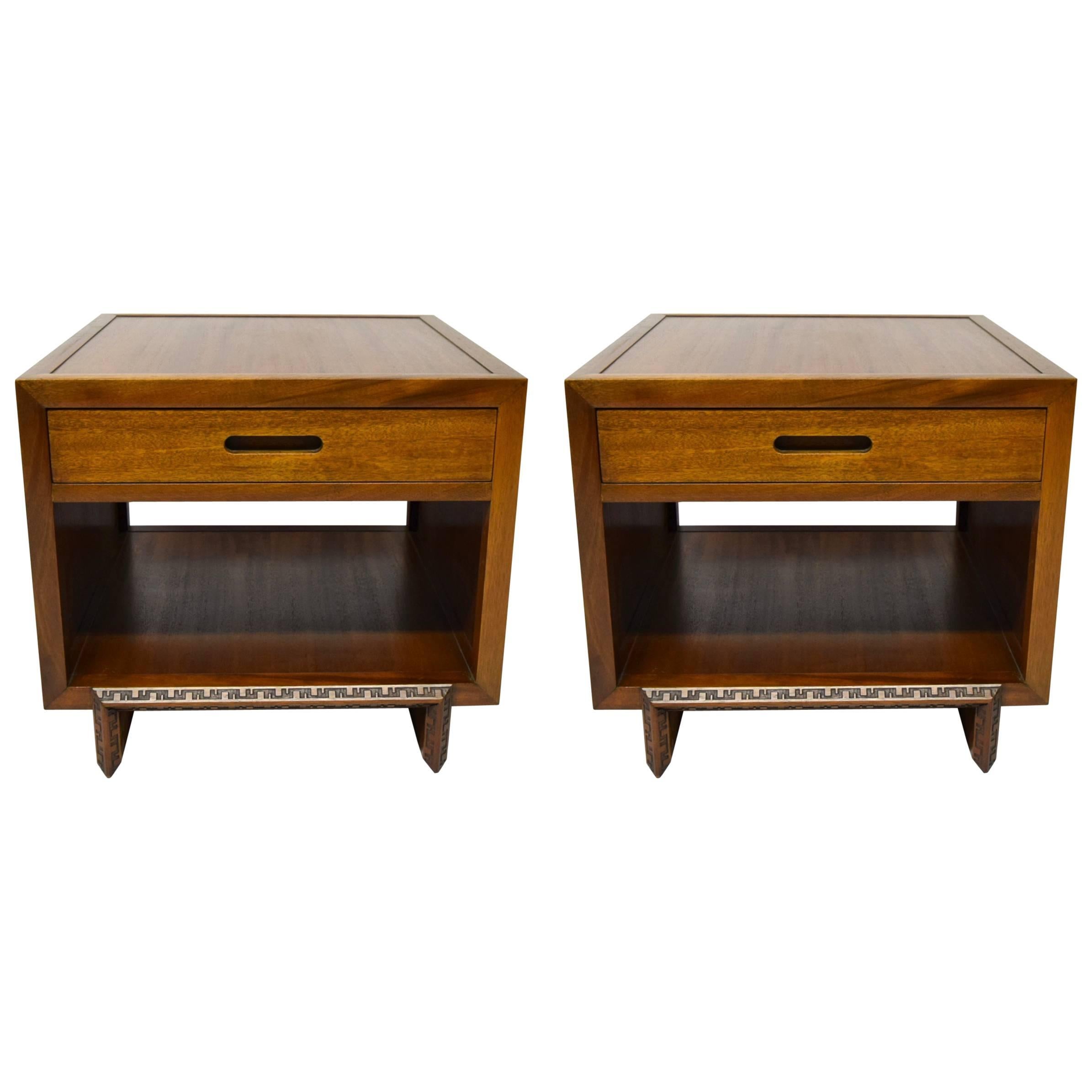 Pair of Side Tables by Frank Lloyd Wright for Heritage-Henredon, 1955-1956, USA