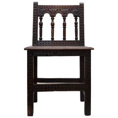 Antique 19th Century Jacobean Style Oak Child's Chair