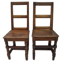 Pair of 17th Century French Walnut Side Chairs