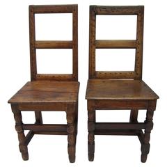 Pair of 17th Century French Walnut Side Chairs 11