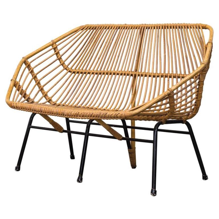Retro Bamboo Loveseat by Rohe Noorwolde at 1stDibs