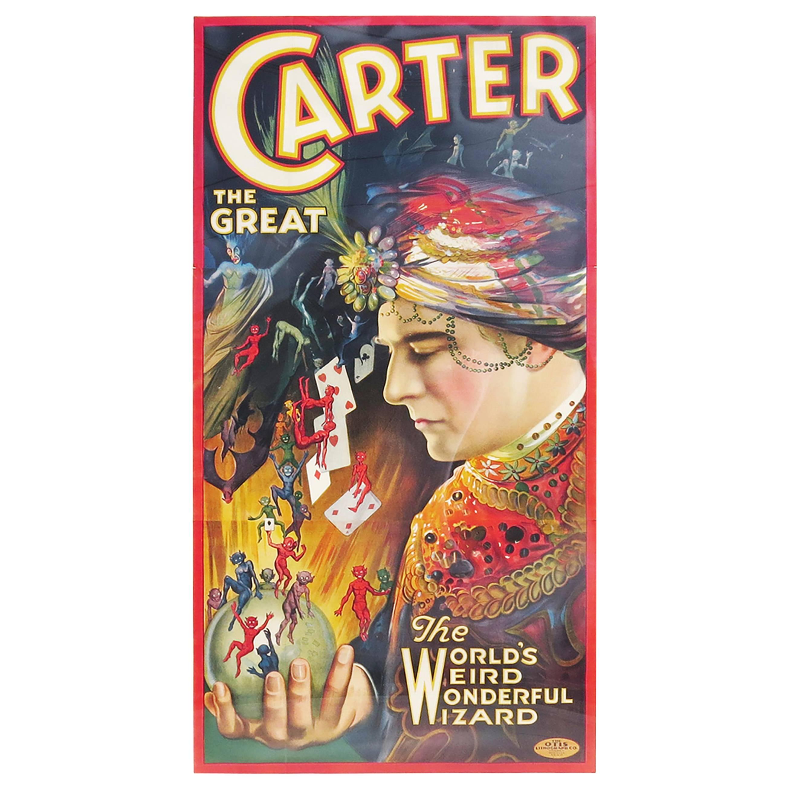 Carter the Great Magician Three-Sheet Framed Lithograph