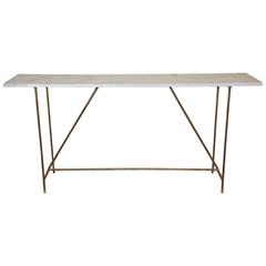 Rustic Marble and Iron Console Table 10