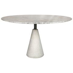 Modernist Concrete and Steel Dining Table by Saporiti Italia