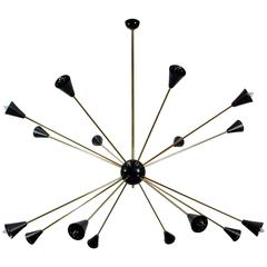 Italian, 1950s Sputnik 16-Light Chandelier in the Manner of Stilnovo 5