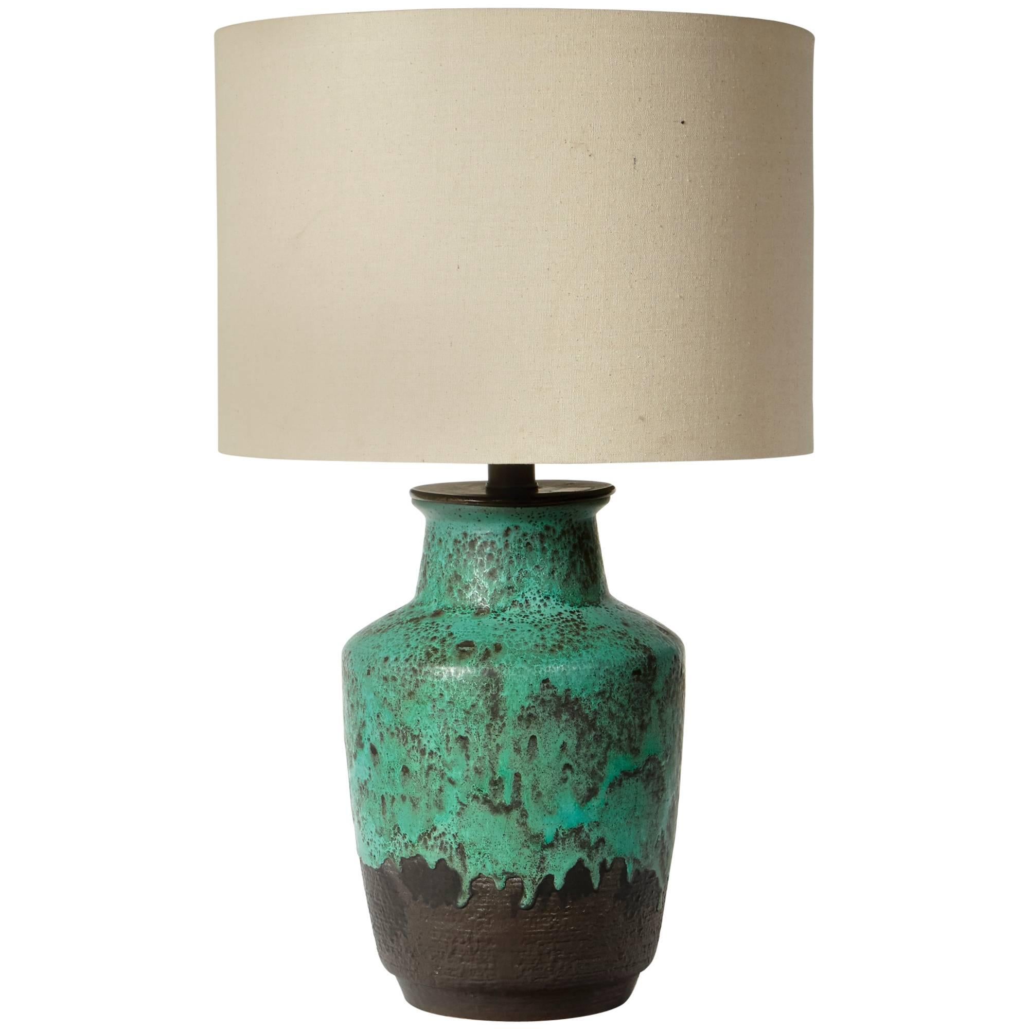 Raymor Drip-Glaze Lava Ceramic Lamp, 1960s