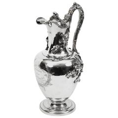 Antique Victorian Sterling Silver Claret Jug, 1850