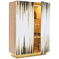 Storm Cocktail Cabinet in Marble Marquetry 5