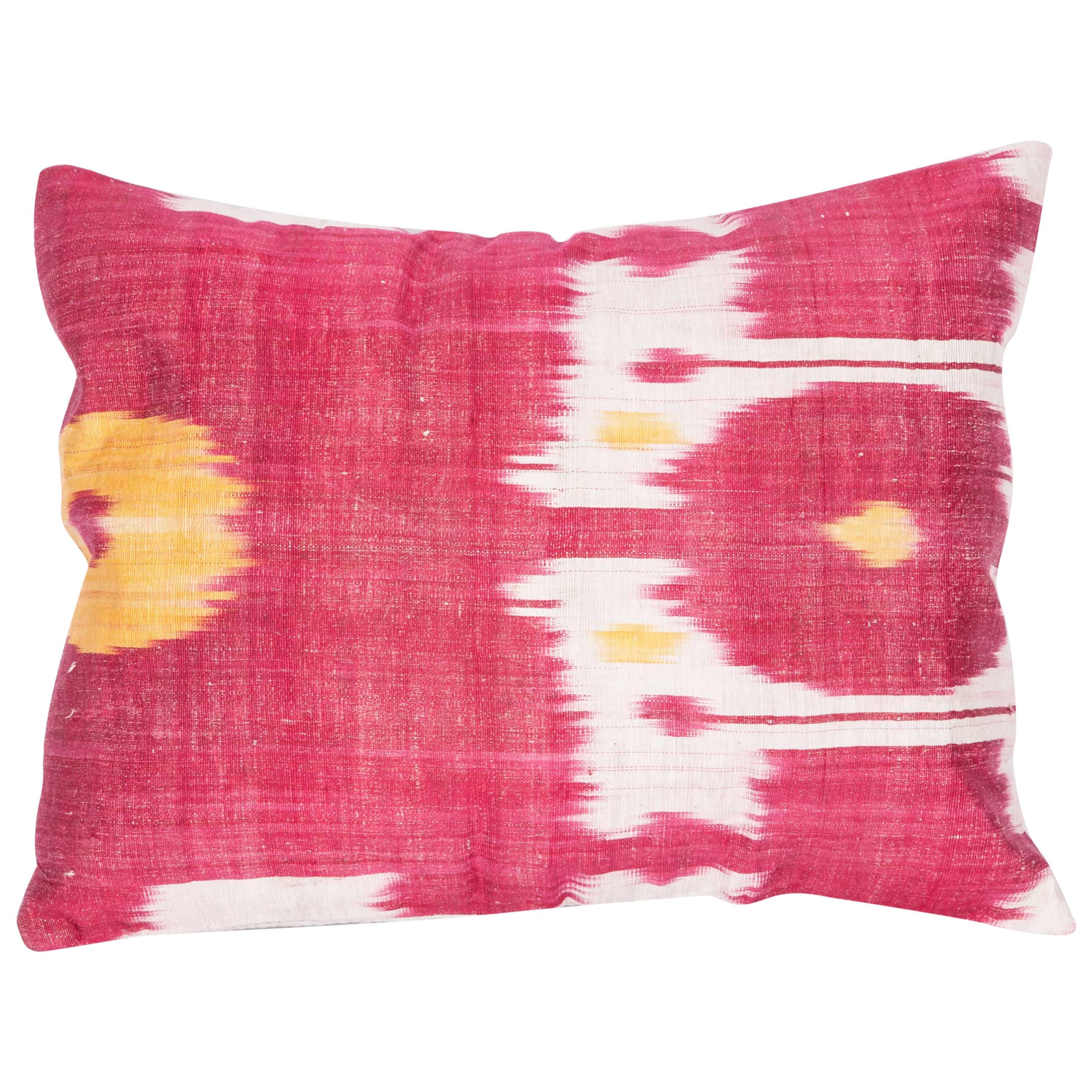 Pillow Made Out of a Late 19th Century Uzbek Bukhara Ikat Fragment