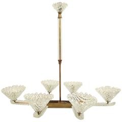 Barovier 
Toso Art Deco Chandelier in Murano Glass