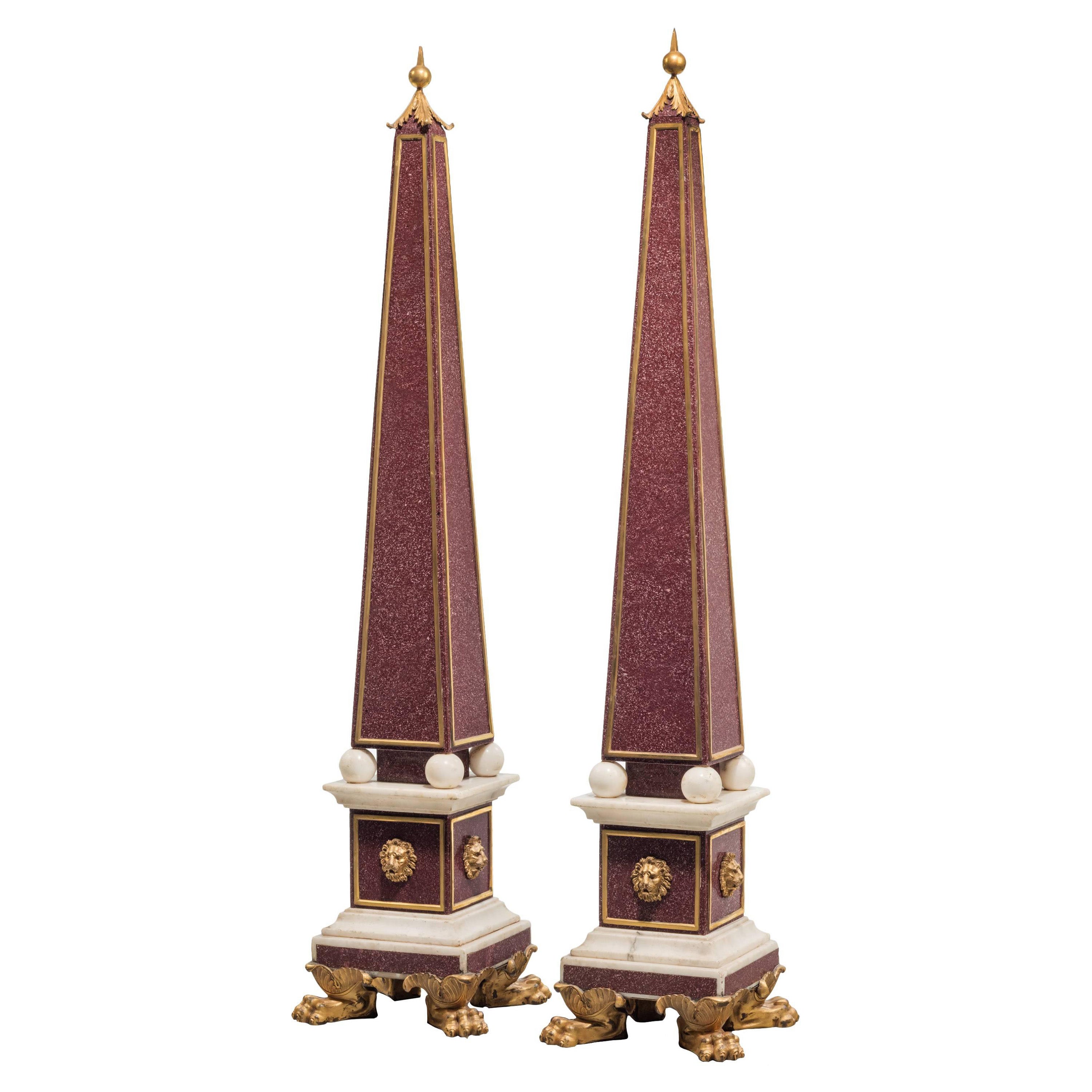 Impressive Pair of Late 19th Century Obelisks
