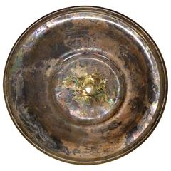 Large Ancient Roman Glass Dish Platter, 350 AD
