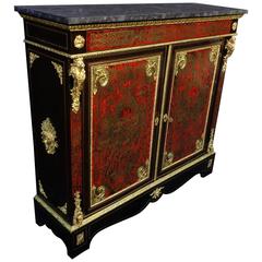 Furniture Louis XIV with Two Doors in Boulle Marquetry 19th Napoleon III Period