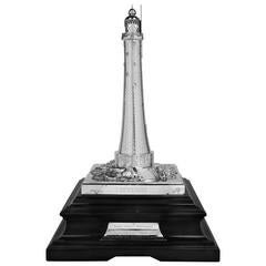 Unique and Important Sterling Model of Eddystone Lighthouse by Elkington, 1906